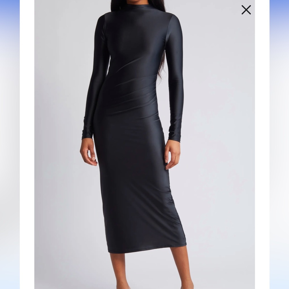 Good American black stretchy dress L